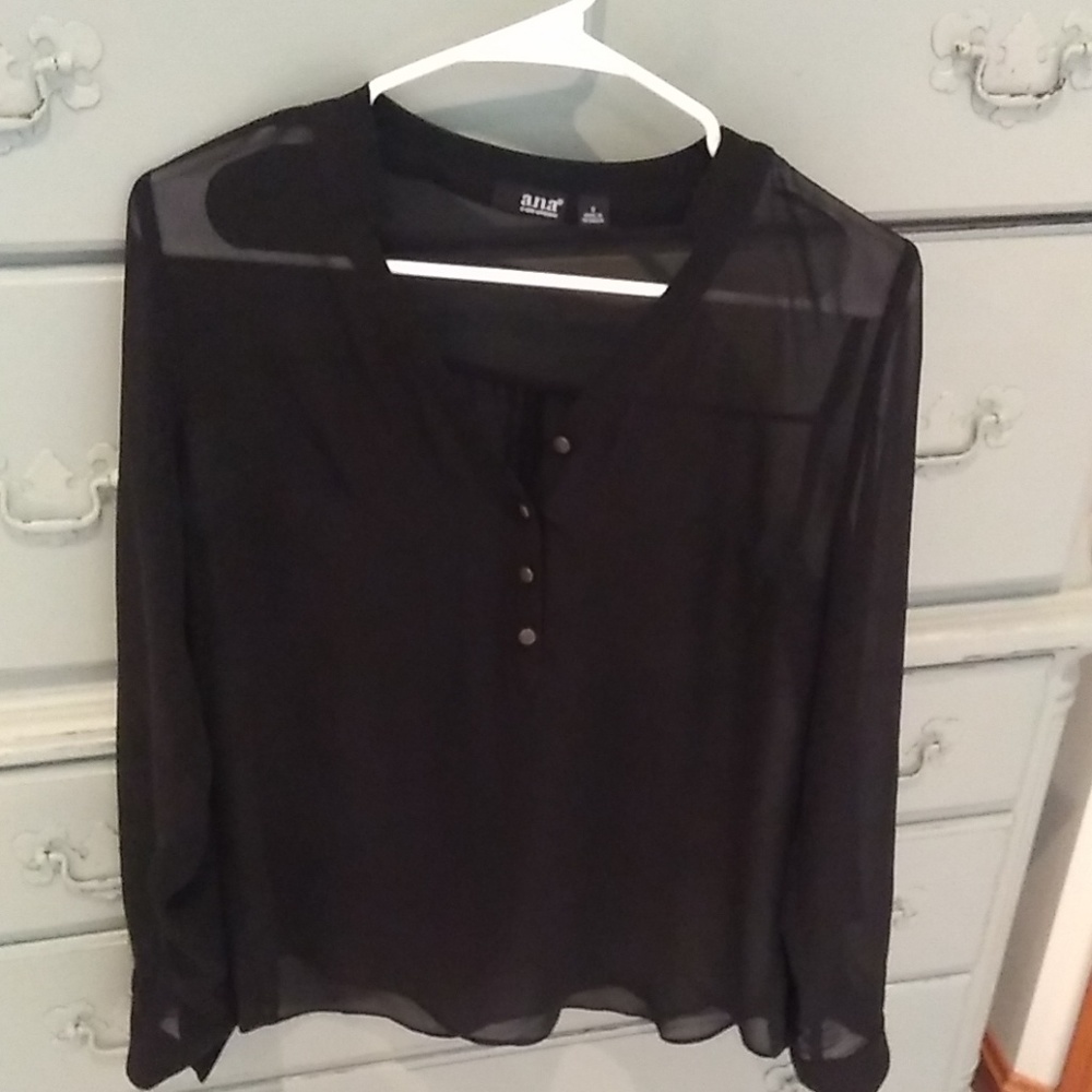 Sheer black blouse